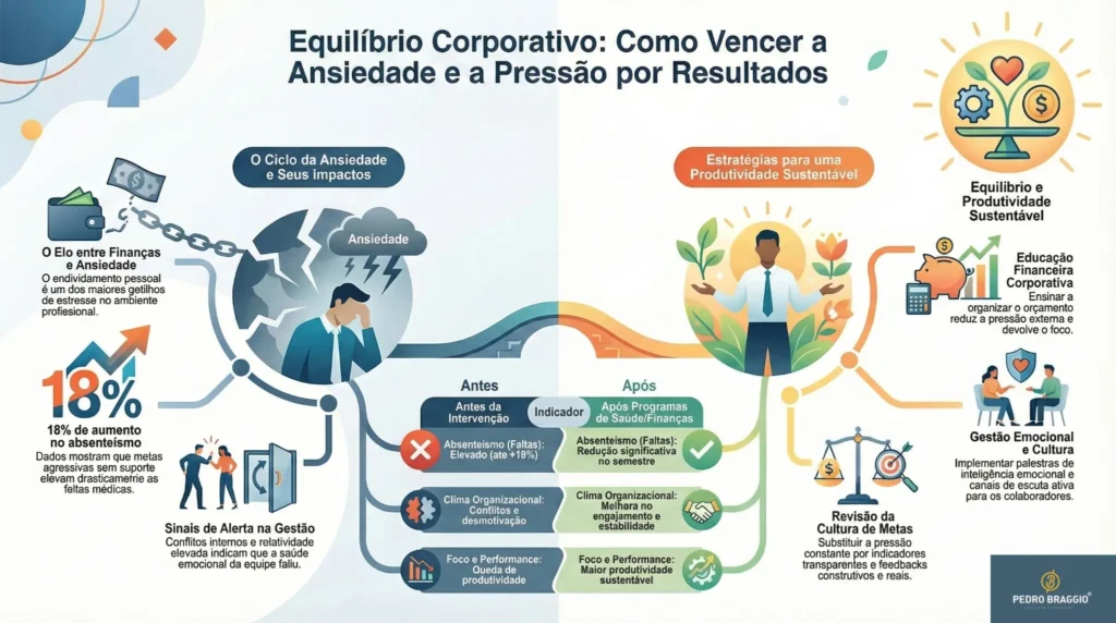 Ansiedade e pressão constante por resultados: Infografico demonstrativo